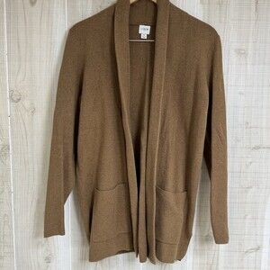 J Crew Chelsea Sweater Blazer Womens  Open Front Tan Neutral Preppy Minimalist S